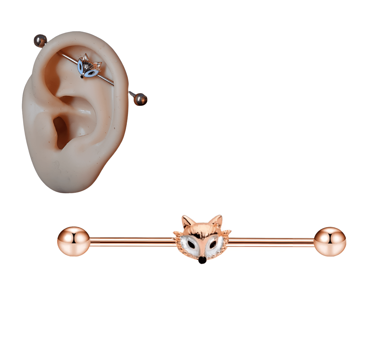 Premium Steel 38mm Ear Plug 14G Piercing Industrial Cartilage Ear Jewelry Accessories - Hanaya Store