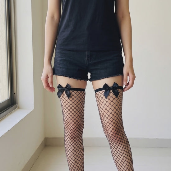 Long Mesh Women Lace Stay Up Thigh High Hold Up Lingerie Stockings – Nighty Sleepwear Bridal Loungewear Lingerie Pakistan | Hanaya Store video