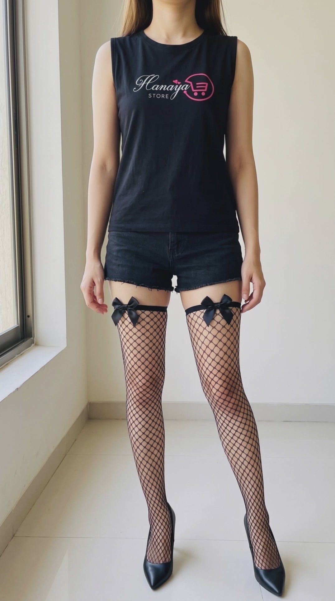 Long Mesh Women Lace Stay Up Thigh High Hold Up Lingerie Stockings – Nighty Sleepwear Bridal Loungewear Lingerie Pakistan | Hanaya Store video