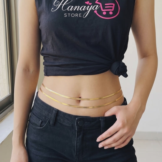 Waist Chain Women Belts Women Belts for Frock Women Belts for Pants Women Belts for Frock Fancy Fashion Dress Up Fashion Design Fashion Women Jewelry Double Row Crystal Belly Chain Body Accessories | Hanaya Store video