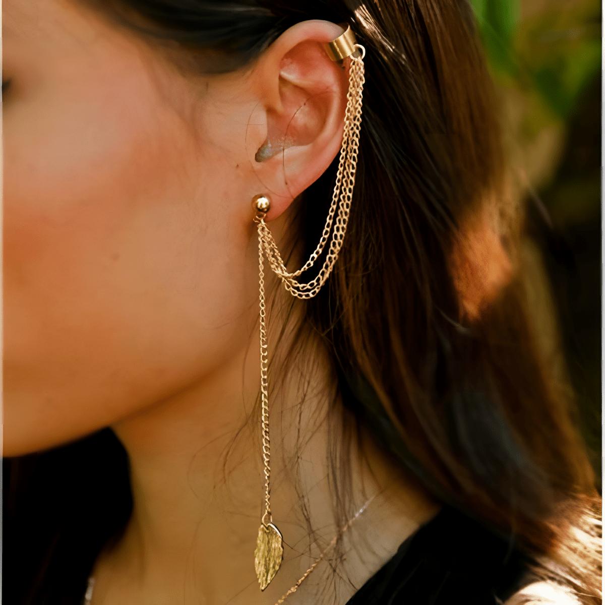 Right & Left Trendy Unique Design Fashion Vintage Golden Ear Loves - Hanaya Store
