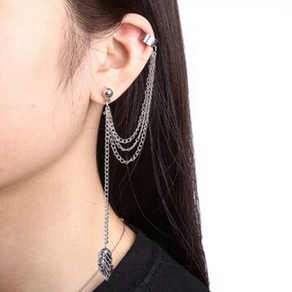 Right & Left Trendy Unique Design Fashion Vintage Golden Ear Loves - Hanaya Store