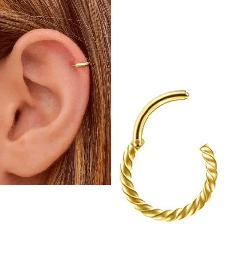 ROOK 1 Piece 6MM Spiral DAITH HELIX Cartilage LOBE Helix Stud TRAGUS Tragus Ear Piercing Earring SNUG For ORBITAL Girls - Hanaya Store