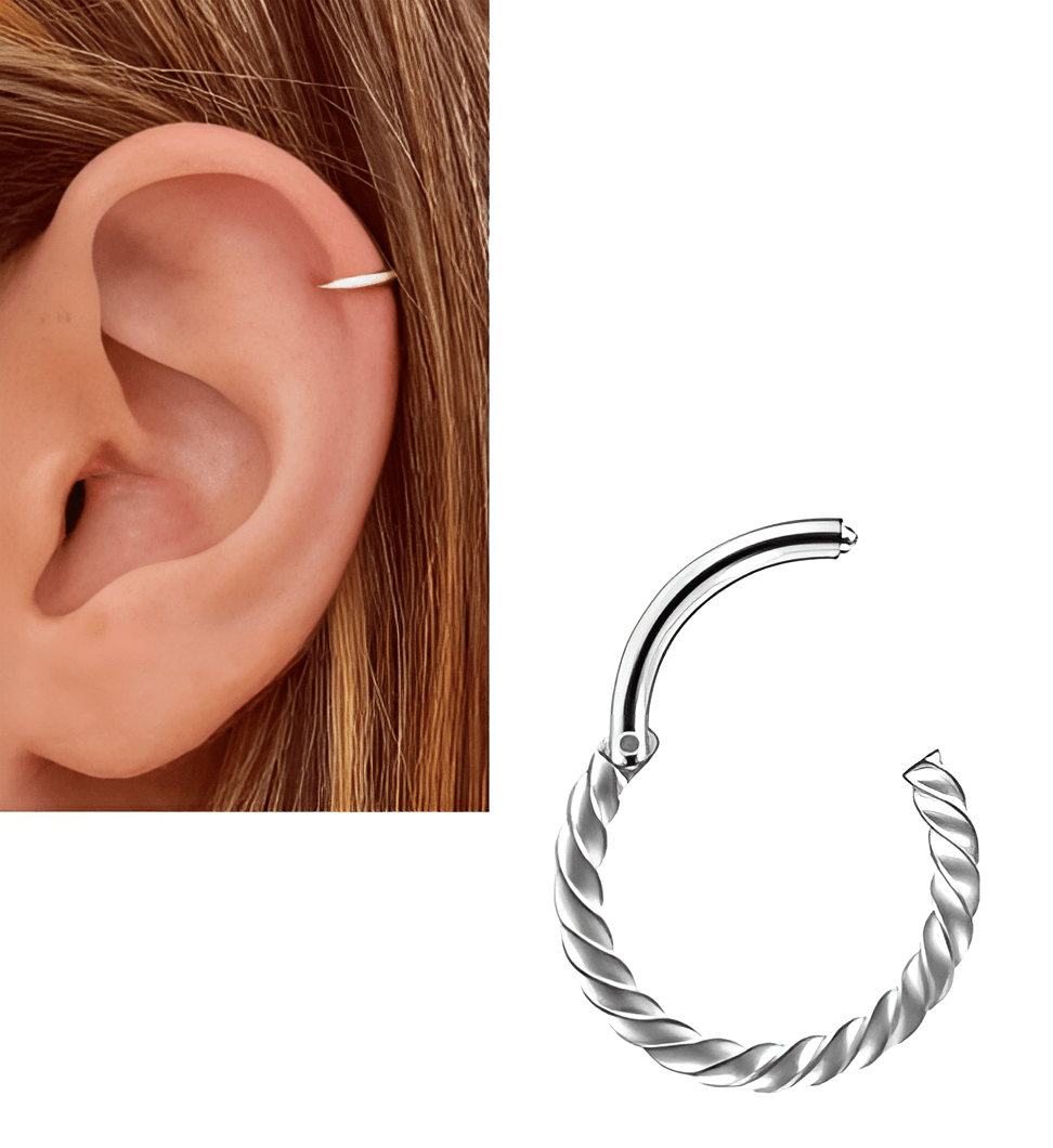 ROOK 1 Piece 6MM Spiral DAITH HELIX Cartilage LOBE Helix Stud TRAGUS Tragus Ear Piercing Earring SNUG For ORBITAL Girls - Hanaya Store