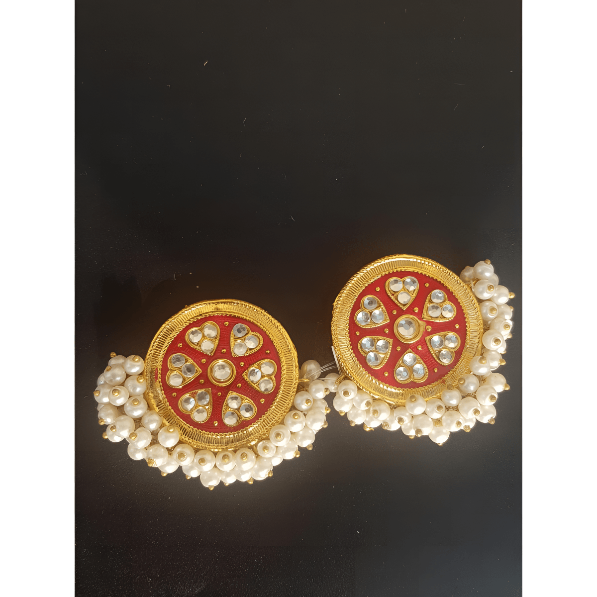 Round Antique Vintage Meenakari Handmade Elegant Earrings - Hanaya Store