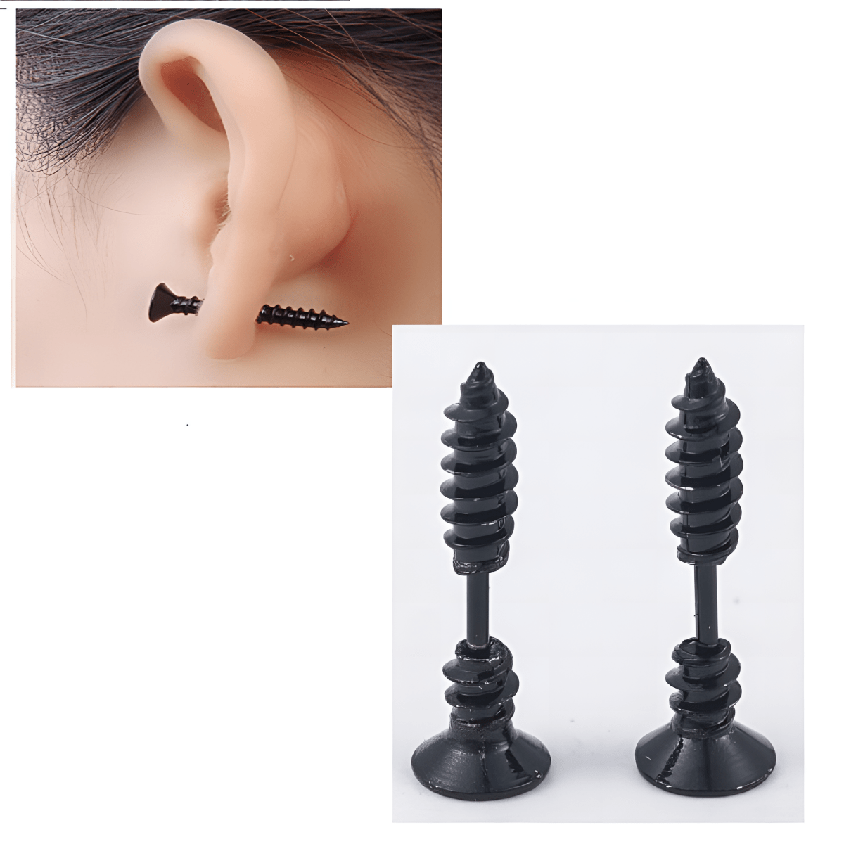 Screw Shape Earrings – Trendy Front Back Design for Women & Girls - Hanaya Store