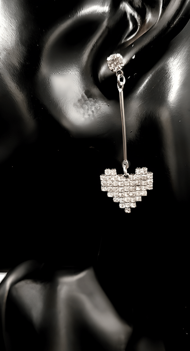 Shinny Crystals Personality Earrings Heart Love Drop Earrings - Hanaya Store