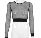 Shirt Body Long Sleeve Cosplay Black T Shirt Fishnet Underwear Base Clothes – Lingerie Bra Set Ladies Undergarments Pakistan | Hanaya Store