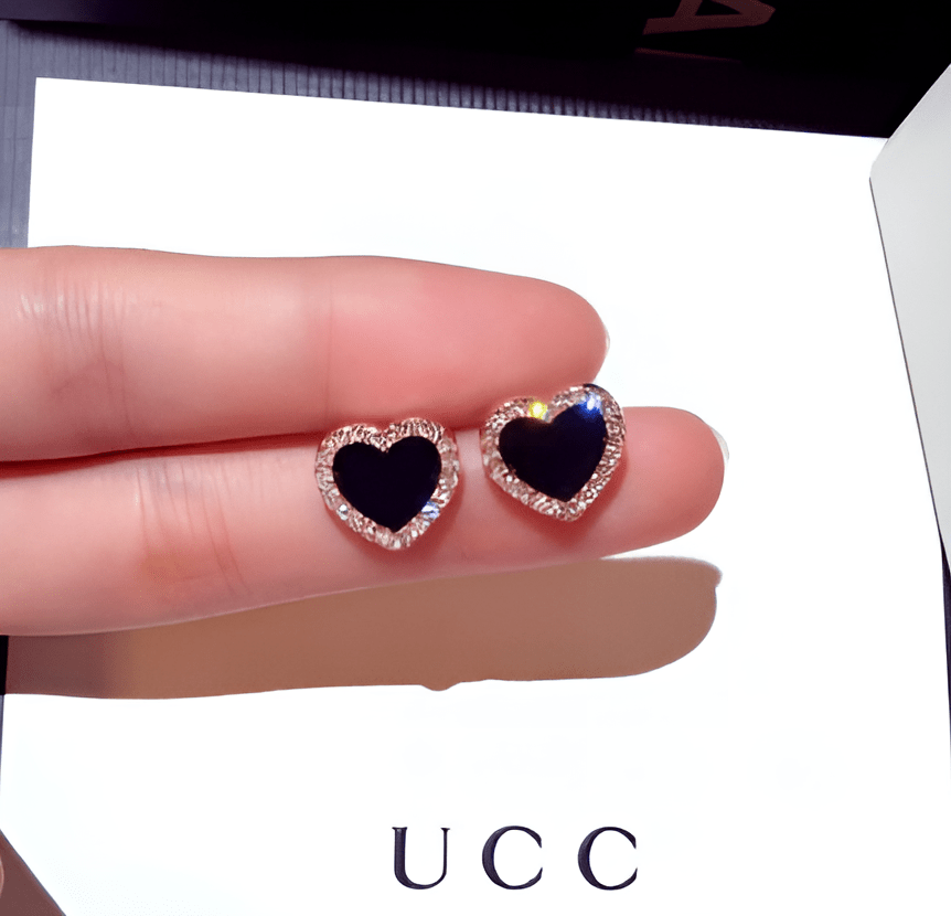 Small Black Heart Earrings for Girls – Stylish & Trendy - Hanaya Store