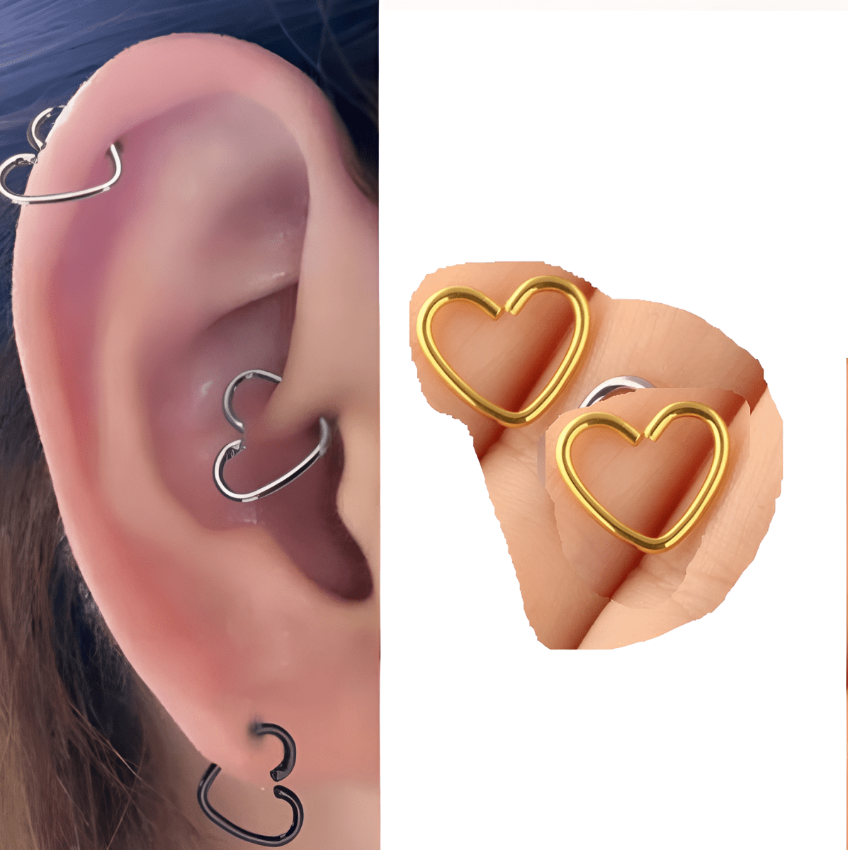 SNUG 2 Pieces Cartilage Helix LOBE 8mm Stud TRAGUS Tragus ORBITAL ROOK DAITH 0.8mm Ear HELIX Piercing Plug Earring - Hanaya Store
