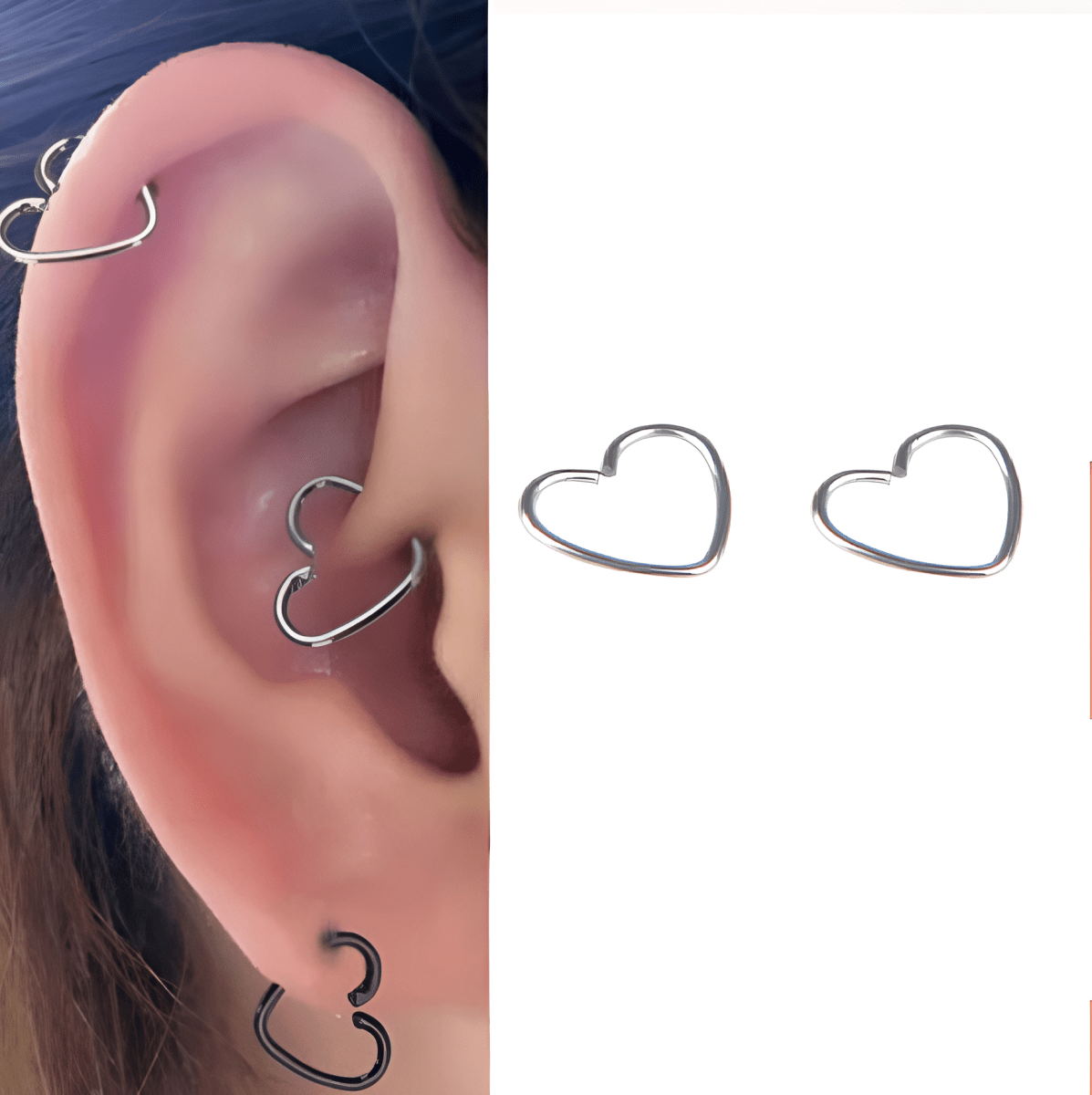 SNUG 2 Pieces Cartilage Helix LOBE 8mm Stud TRAGUS Tragus ORBITAL ROOK DAITH 0.8mm Ear HELIX Piercing Plug Earring - Hanaya Store