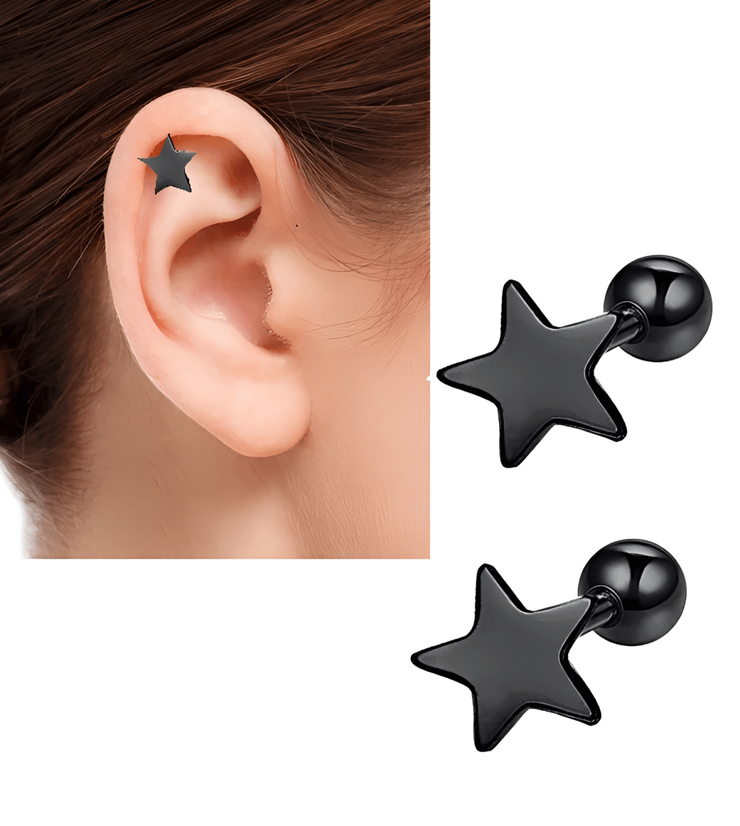 SNUG Piercing 2 Pieces Cartilage HELIX ROOK ORBITAL LOBE Helix Stud Ear TRAGUS Piercing Plug Steel Earring DAITH - Hanaya Store