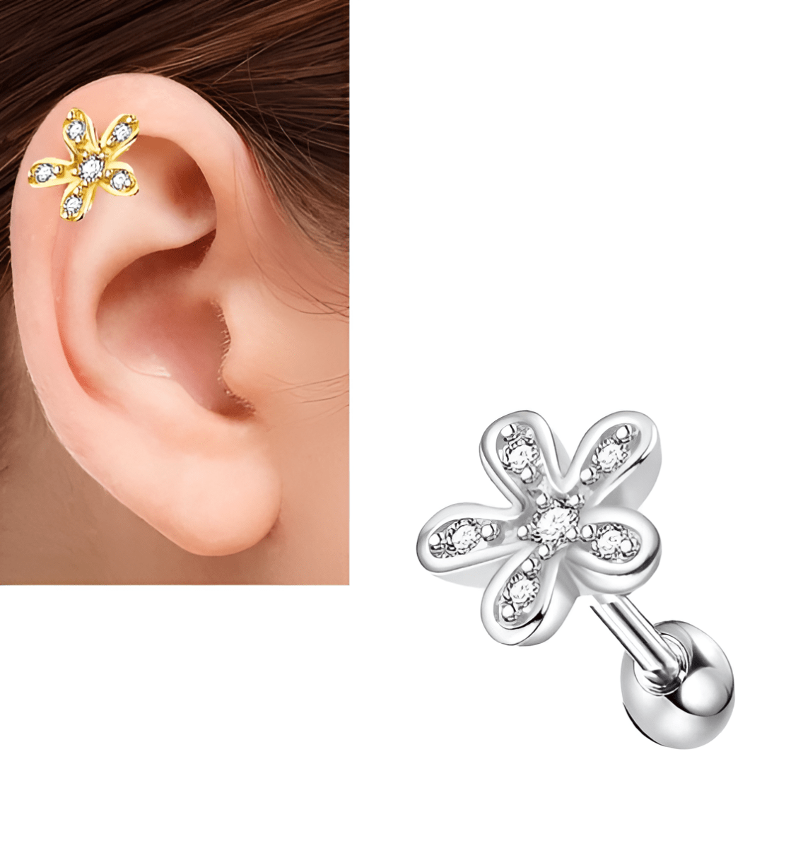 SNUG Piercing ROOK 1 Piece Cartilage Helix LOBE DAITH Stud Ear Piercing Plug ORBITAL HELIX Steel Earring Perfect TRAGUS Gift - Hanaya Store