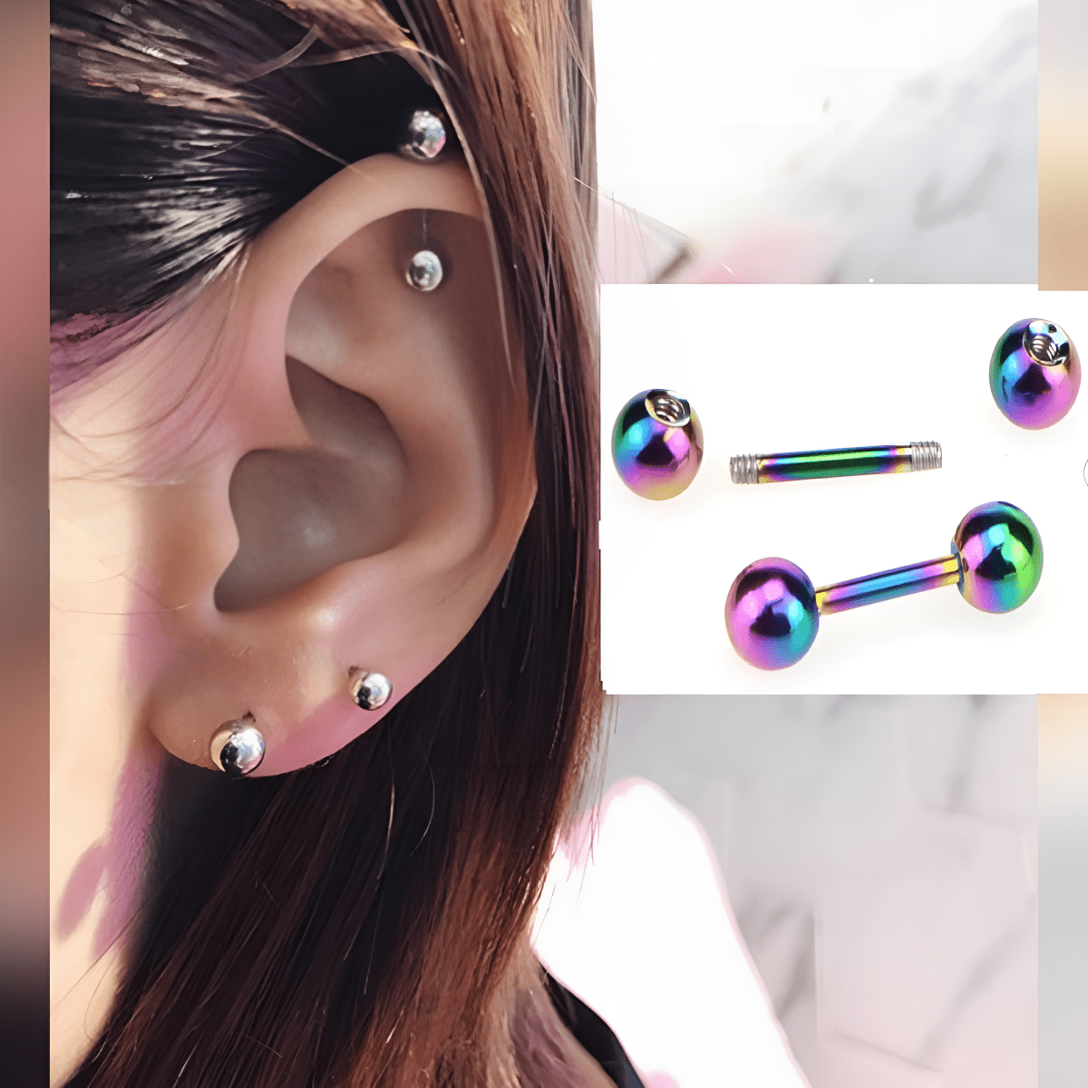 Stainless Steel 4mm Ear Plug – Piercing Barbell Cartilage Earring Jewelry - Hanaya Store