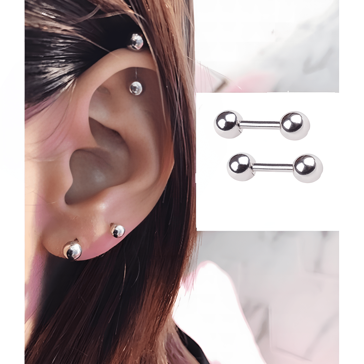 Stainless Steel 4mm Ear Plug – Piercing Barbell Cartilage Earring Jewelry - Hanaya Store