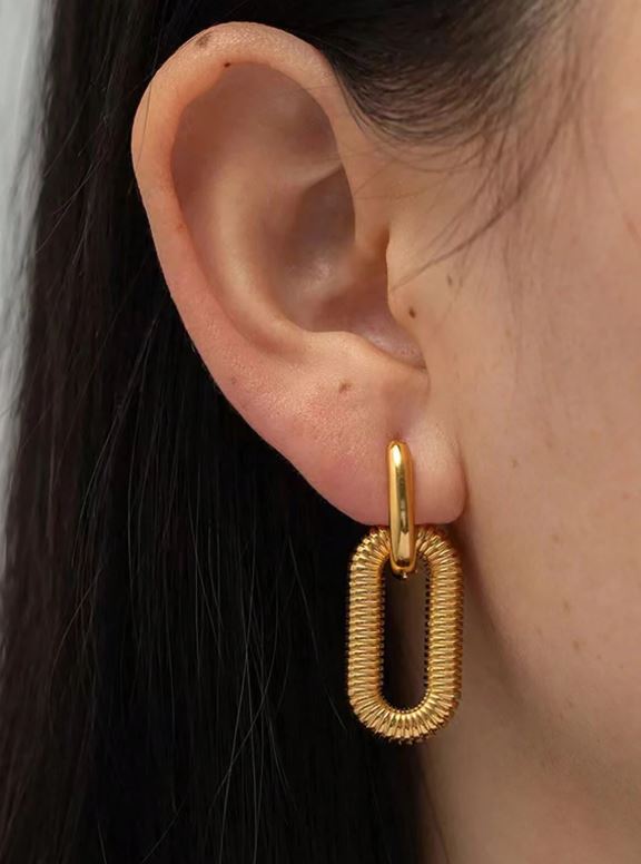 Stainless Steel Small Golden Square Hoop Earrings for Women – Geometric Huggie Punk Hip - Hop Party Jewelry - Hanaya Store