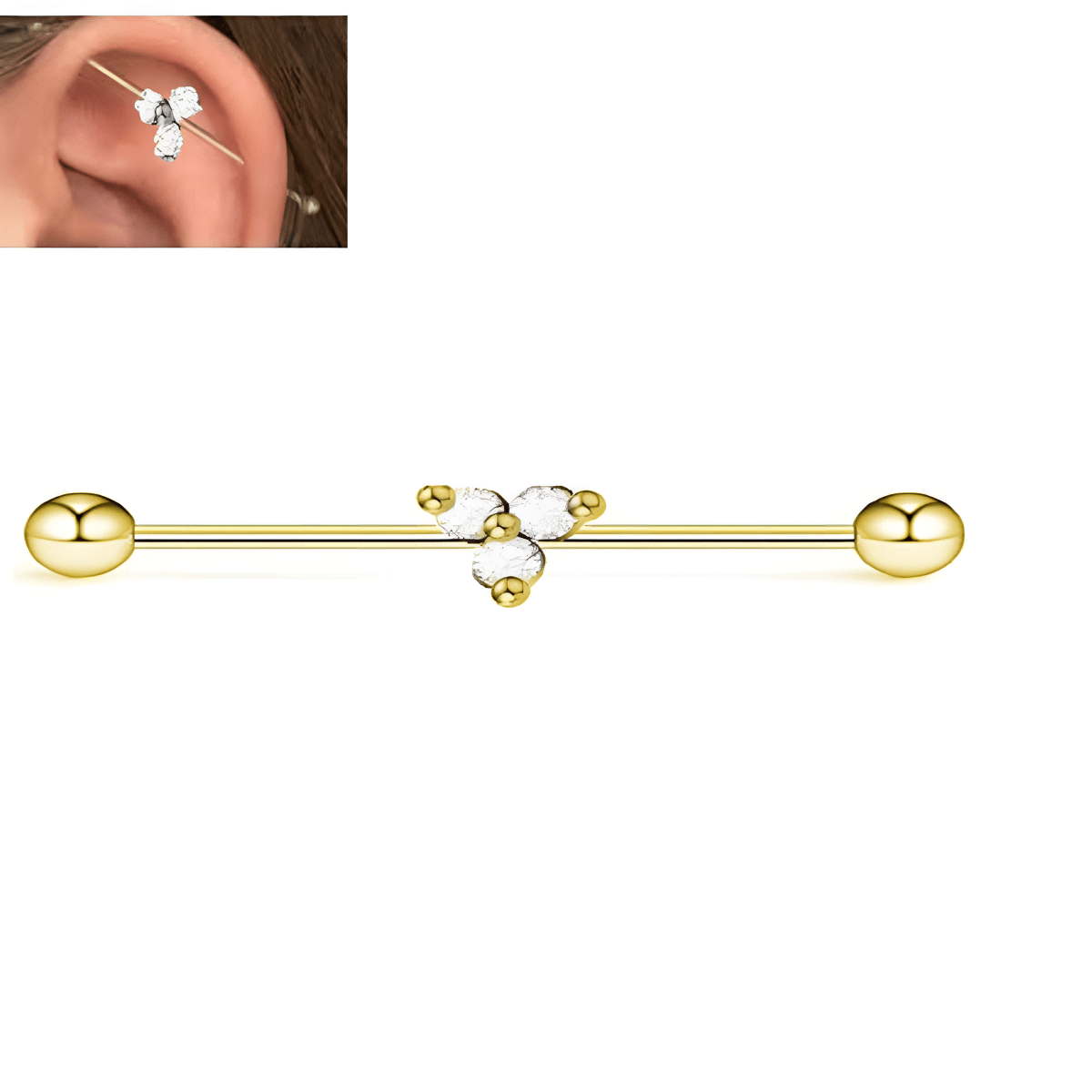 Statement Body Jewelry Steel 38mm Ear Plug 14G Piercing Industrial Cartilage - Hanaya Store