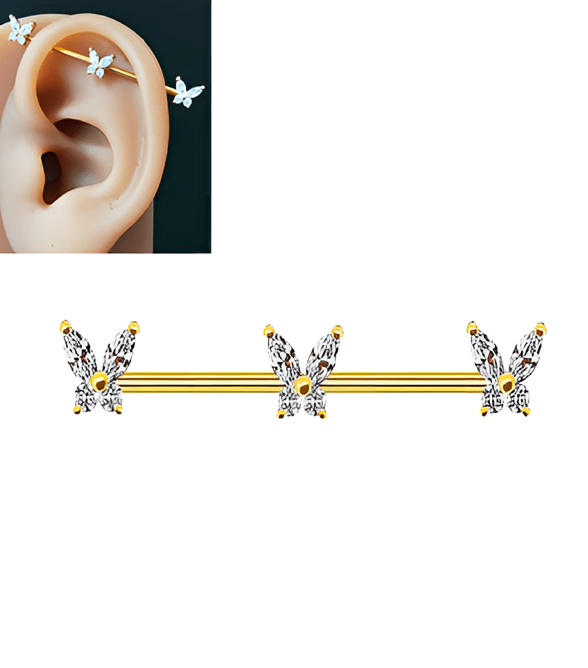 Steel 38mm Ear Plug 14G Piercing Industrial Cartilage Ear Jewelry Everyday Wear - Hanaya Store