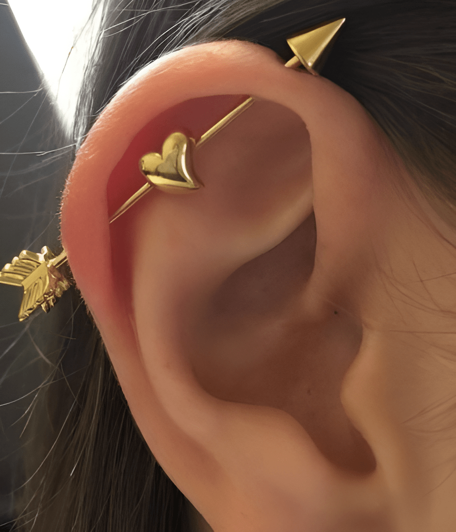 Steel 38mm Ear Plug 14G Piercing Industrial Cartilage Ear Jewelry Trendy Earrings - Hanaya Store