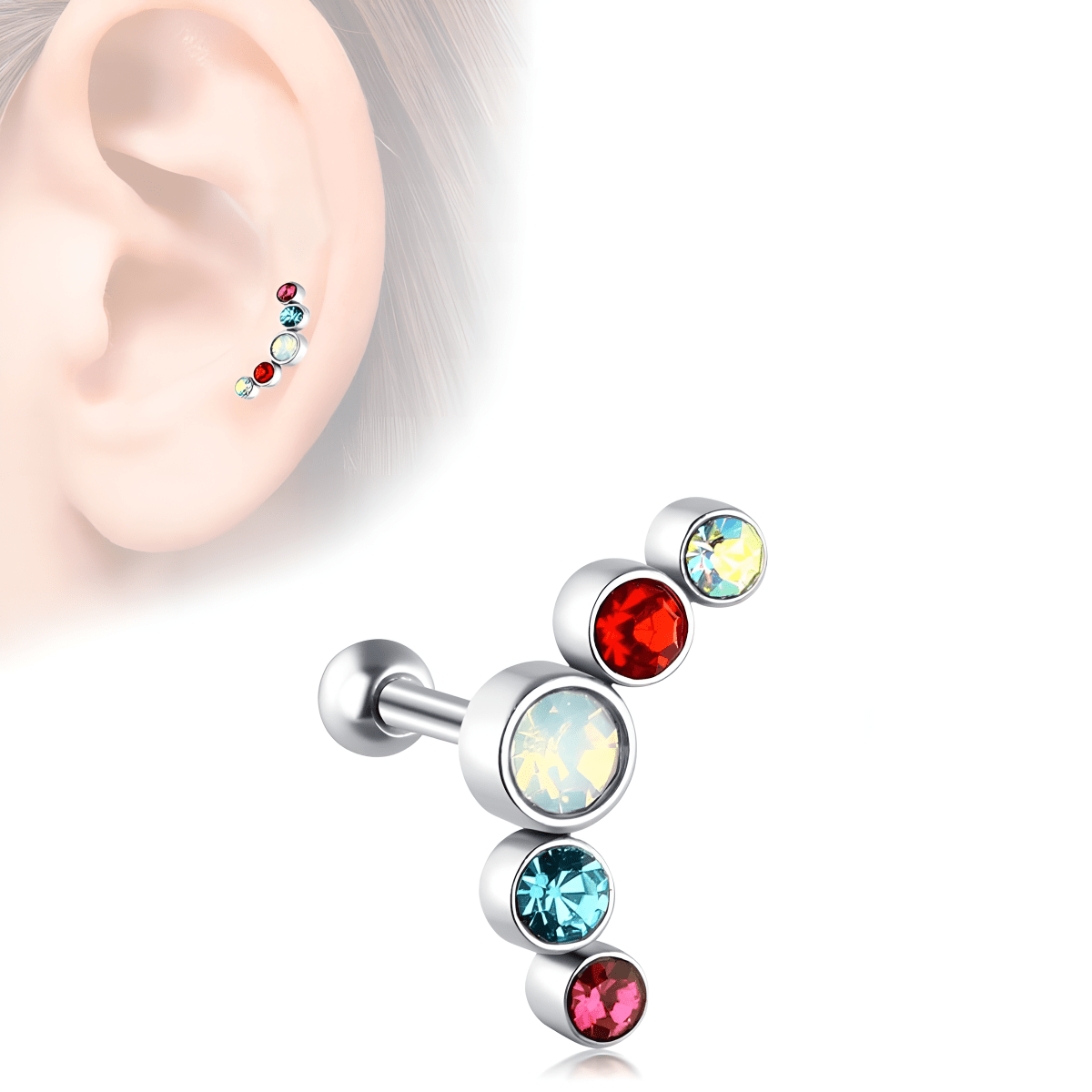 Stylish Body Jewelry Steel 38mm Ear Plug 14G Piercing Industrial Cartilage Ear Jewelry - Hanaya Store