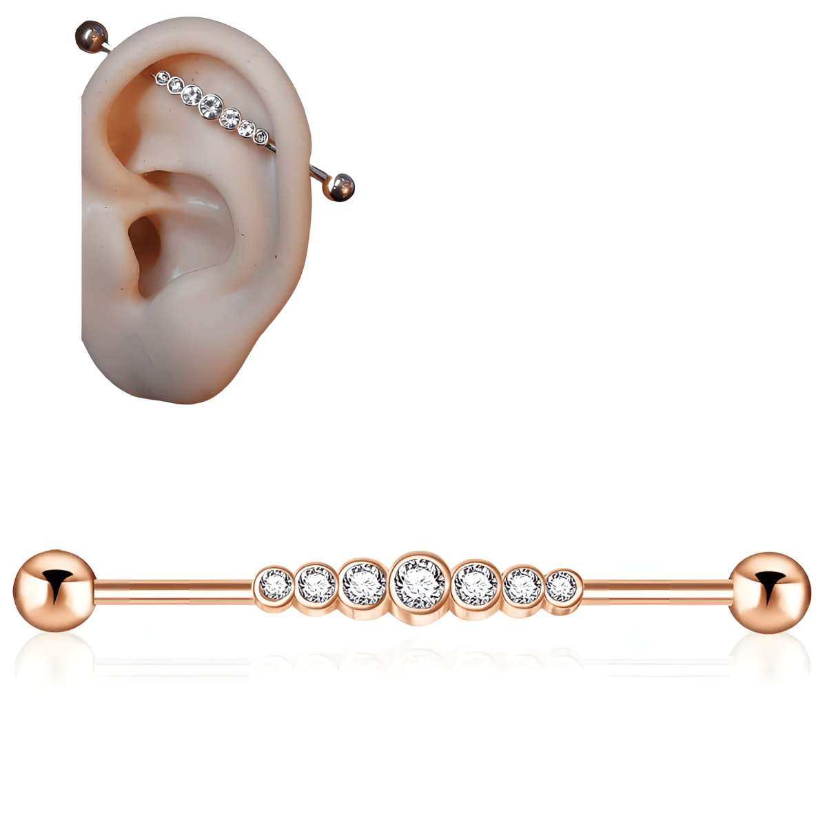 Stylish Helix Jewelry Steel 38mm Ear Plug 14G Piercing Industrial Cartilage - Hanaya Store