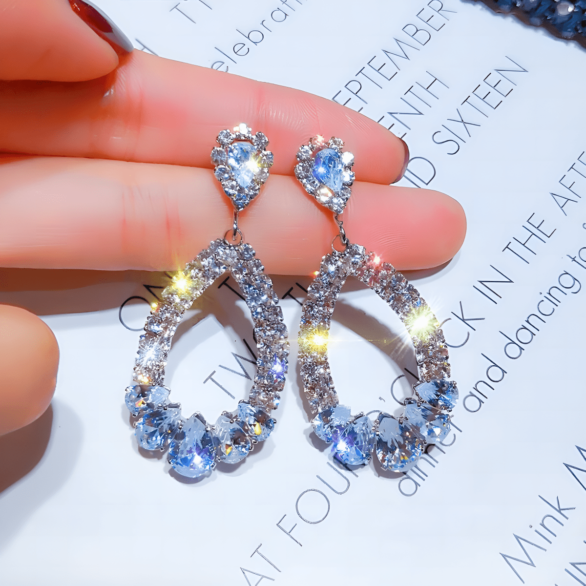 Stylish Long Crystal Trendy Earrings for Women - Hanaya Store