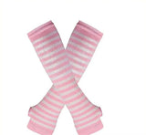 Stylish Ribbed Knit Long Arm Warmers for Women Hijab Friendly Winter Gloves - image 2