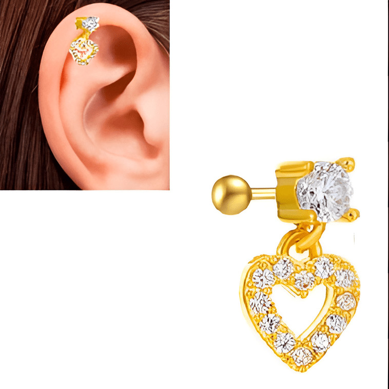 TRAGUS 1 Piece SNUG Crystal ORBITAL Trendy Classy Cartilage Helix 1.2mm 16G Stud HELIX ROOK DAITH LOBE Piercing Steel Earring - Hanaya Store