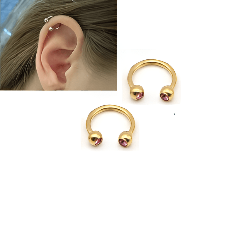 TRAGUS 2 Pieces Cartilage Helix 8mm LOBE Stud Tragus Ear Piercing ORBITAL HELIX SNUG DAITH ROOK Plug Earring - Hanaya Store