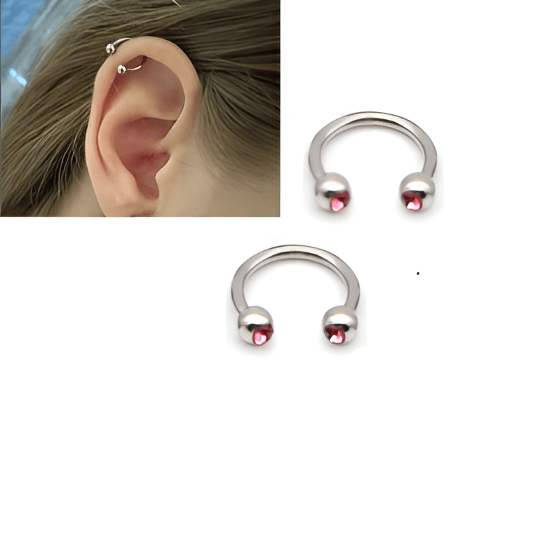 TRAGUS 2 Pieces Cartilage Helix 8mm LOBE Stud Tragus Ear Piercing ORBITAL HELIX SNUG DAITH ROOK Plug Earring - Hanaya Store