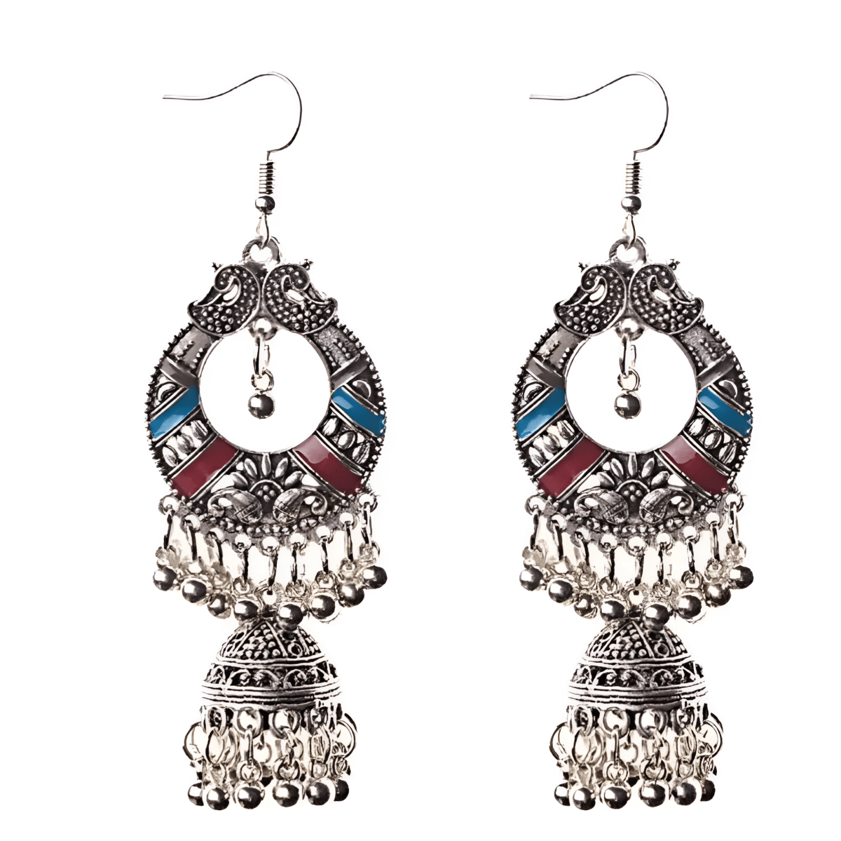 Trendy Afghani Style Jhumki Meenakari Tassel Drop Earring – Earrings Online in Pakistan | Hanaya