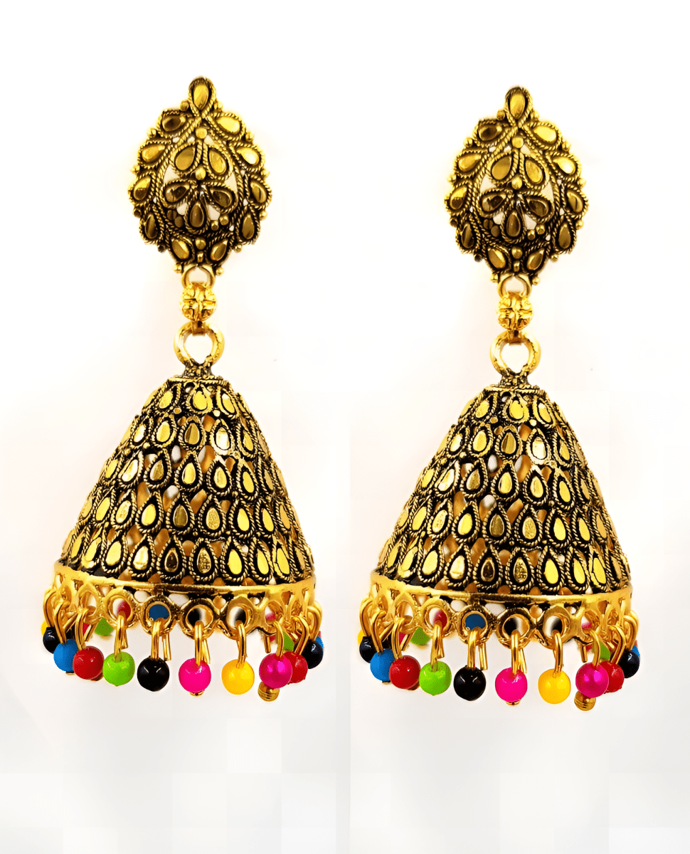 Trendy Antique Colorful Tassel Fully Pearl Earring - Hanaya Store