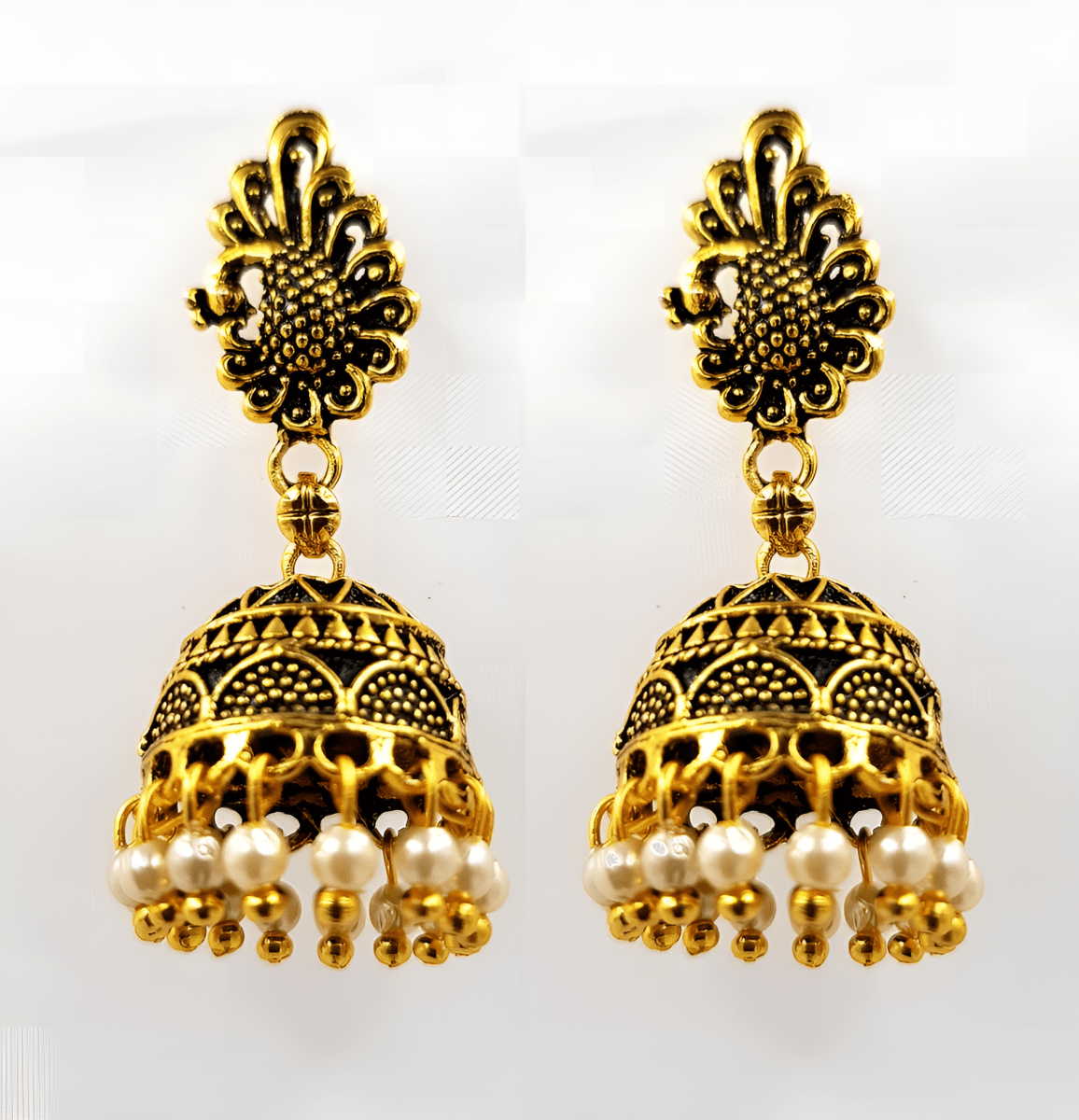Trendy Antique Tassel Fully Pearl Earring - Hanaya Store