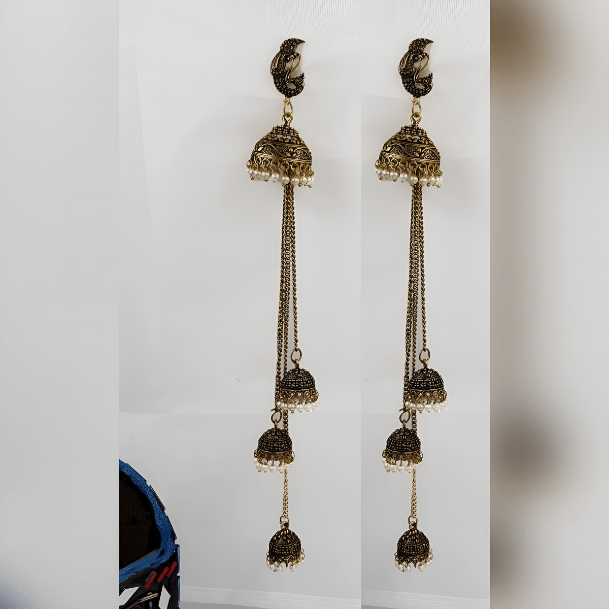 Trendy Classy Antique Vintage Handmade 4 Jhumkis meenakari Elegant Earring - Hanaya Store