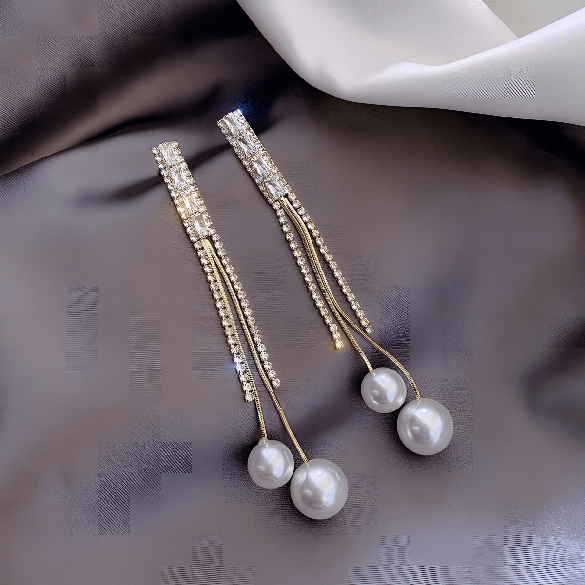 Trendy Classy Elegant Tassel Crystal Stylish Earring - Hanaya Store