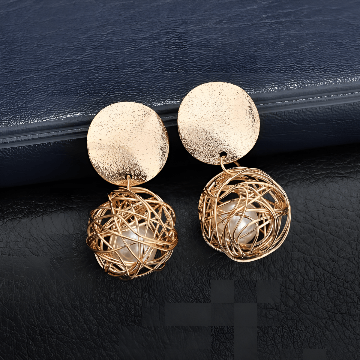 Trendy Classy Irregular Pearl in Ball Elegant Golden Earring - Hanaya Store