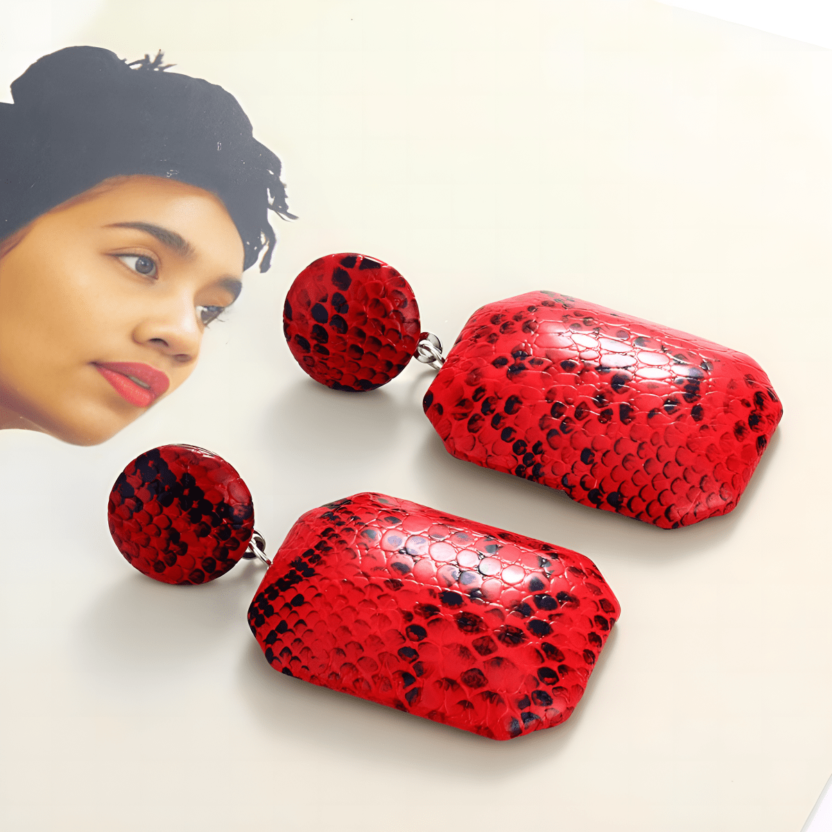 Trendy Classy Leathery Look Earring - Hanaya Store