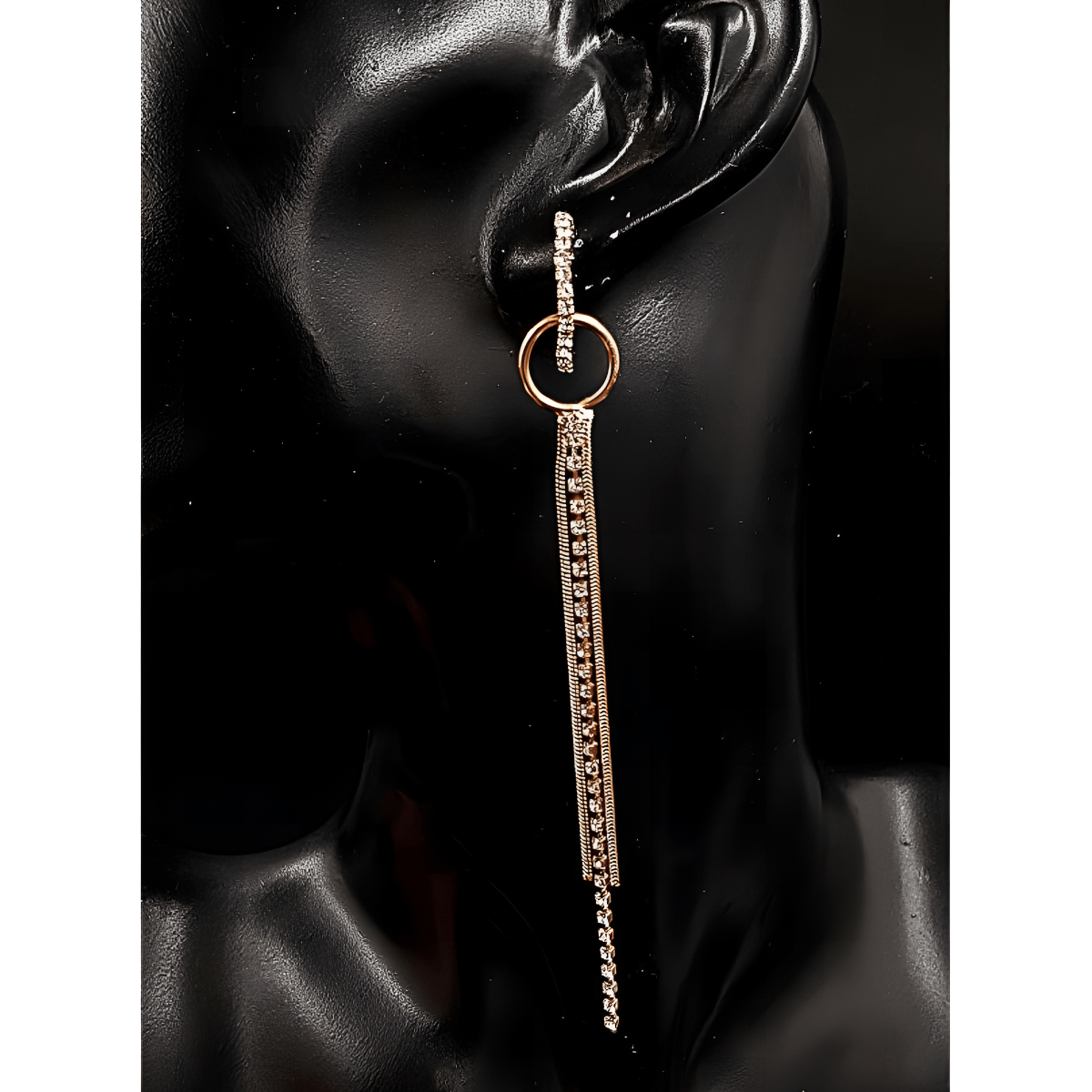 Trendy Classy Royal Cz Crystal Tassel Style Elegant Drop Earring - Hanaya Store