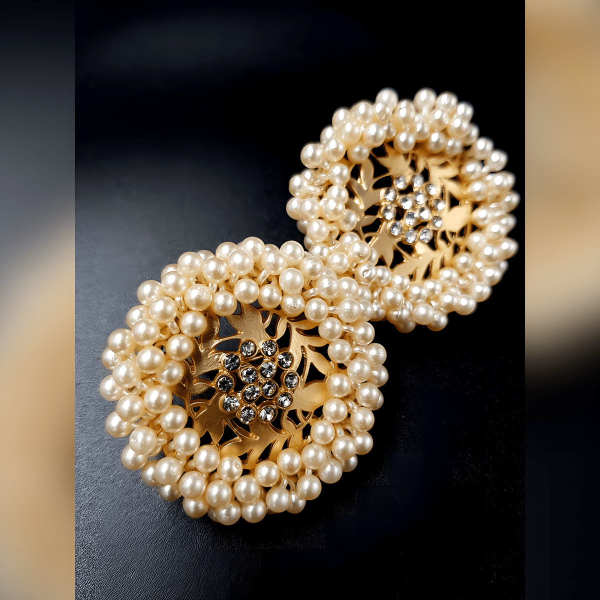 Trendy Delicate High Quality Classy Fully Pearl Round Crystal Fashion Earring - Hanaya Store