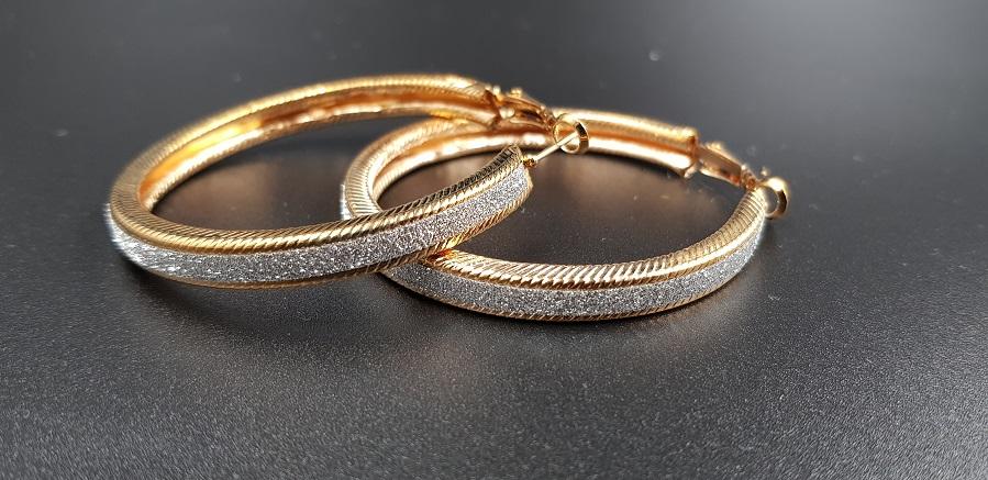 Trendy Fashion Big Earrings Jewelry Shimmer Matte Round Golden - Hanaya Store