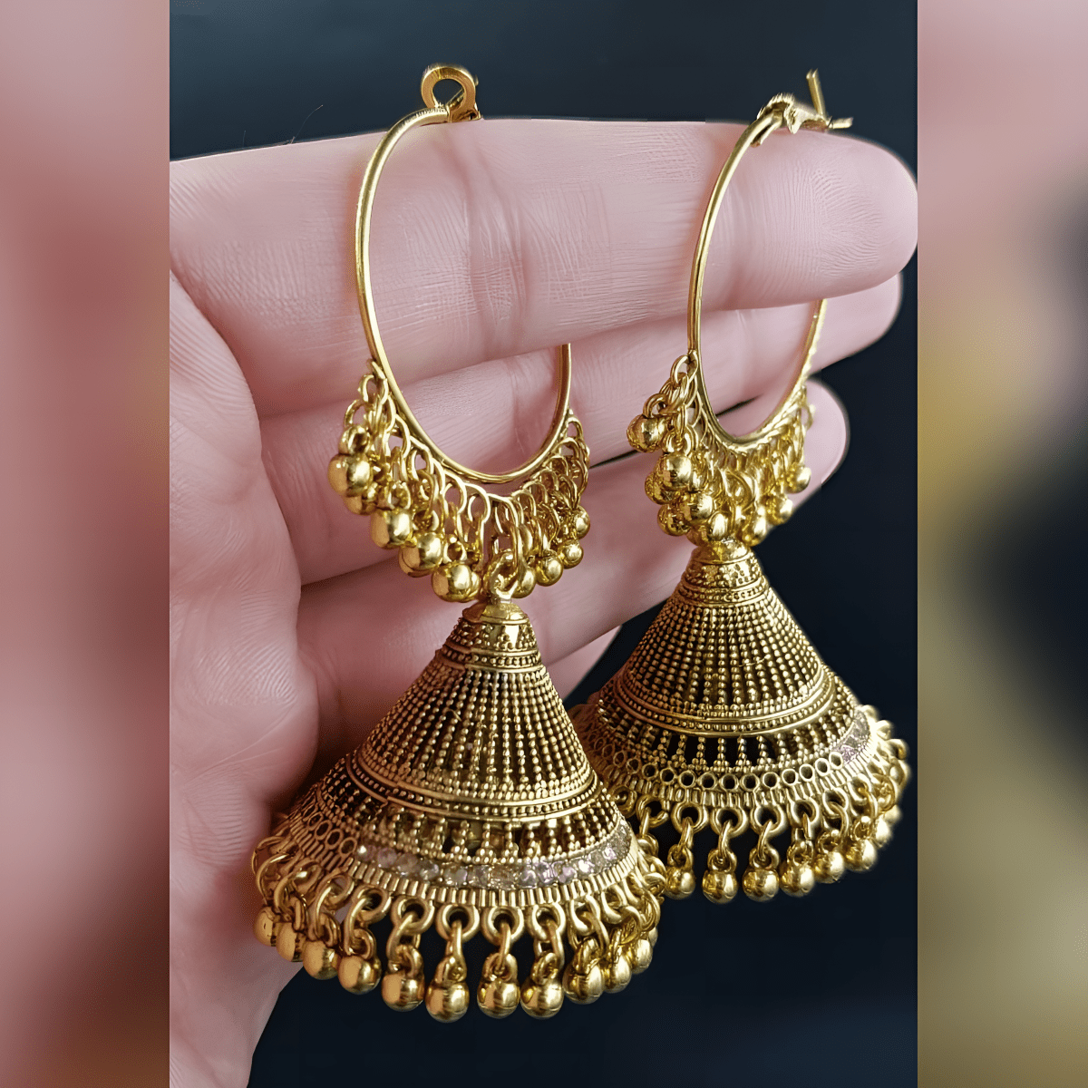 Trendy Geometric Traditional Classy Circle Elegant Royal Earrings – Earrings Online in Pakistan | Hanaya