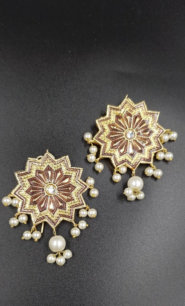Trendy Geometric Traditional Classy Irregular Shape Elegant Royal Earrings - Hanaya Store