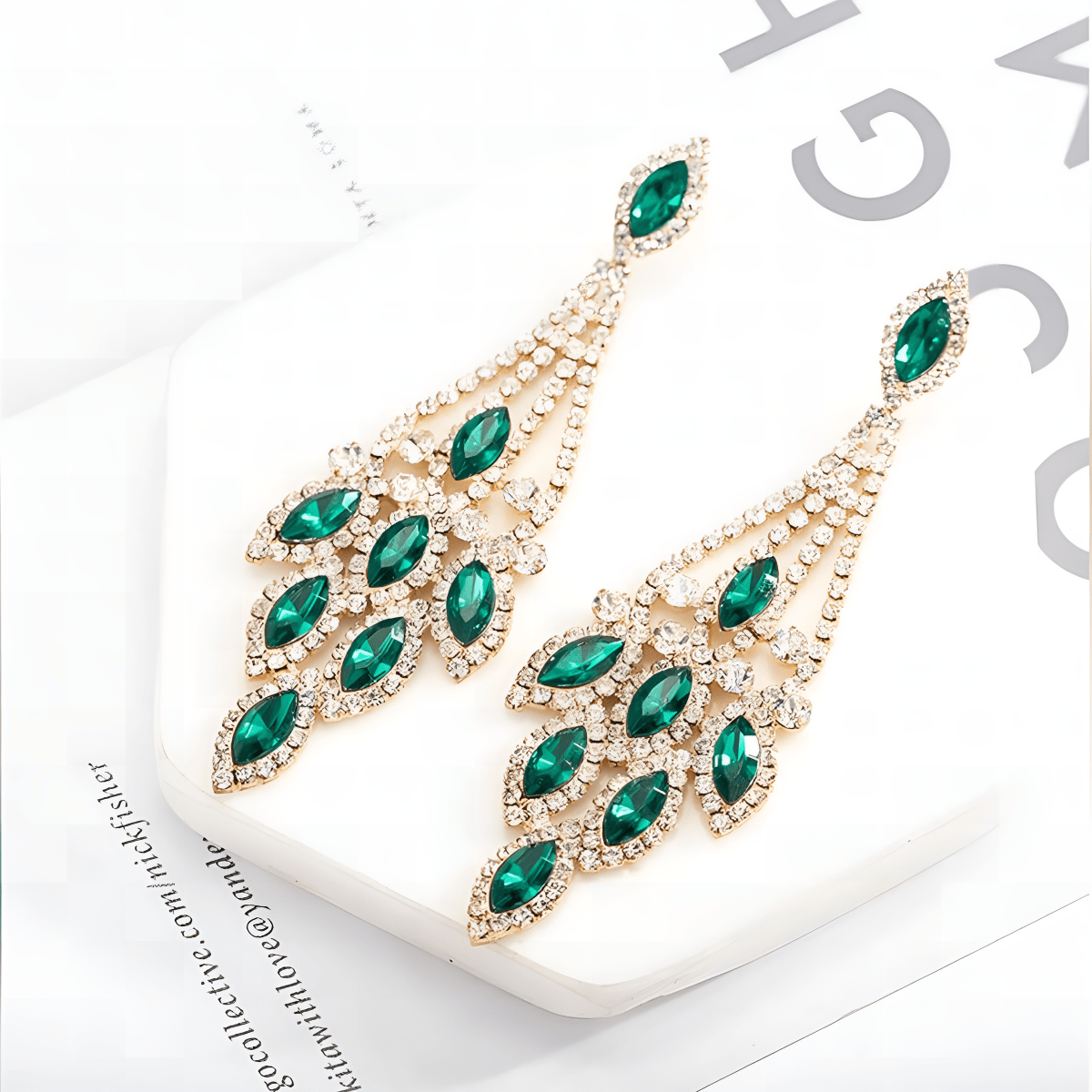 Trendy High Class Luxury Crystal Elegant 9cm Long Drop Love Bridal Wedding Earring - Hanaya Store