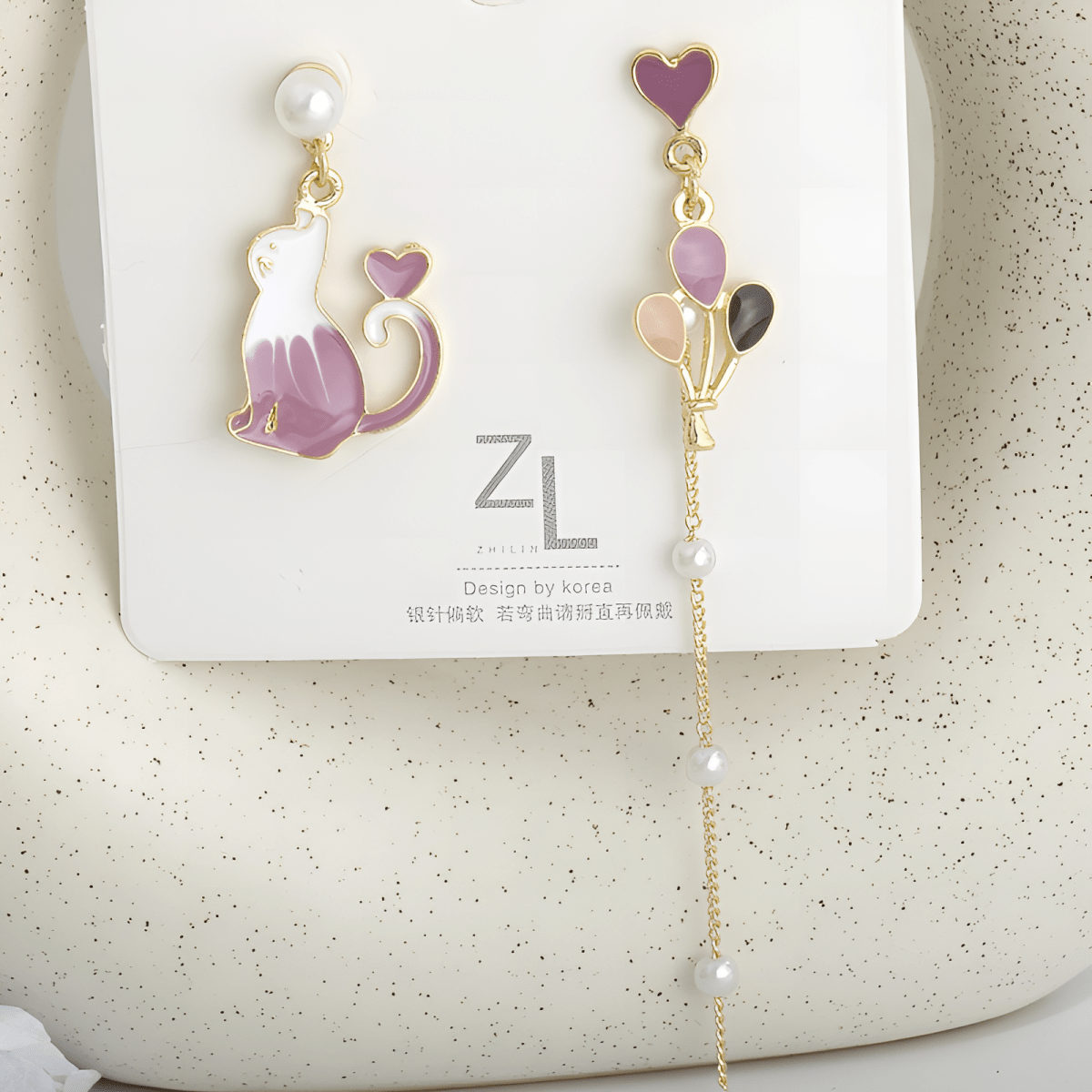 Trendy Korean Asymmetrical Exquisite Elegant Stylish Earring - Hanaya Store