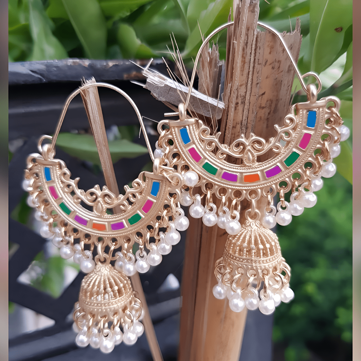 Trendy Multi Pearls Unique Fashionable Long Tassel Classy Earring - Hanaya Store