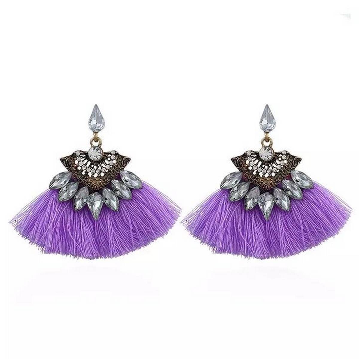 Trendy Tassel Classy Crystal Earrings - Hanaya Store