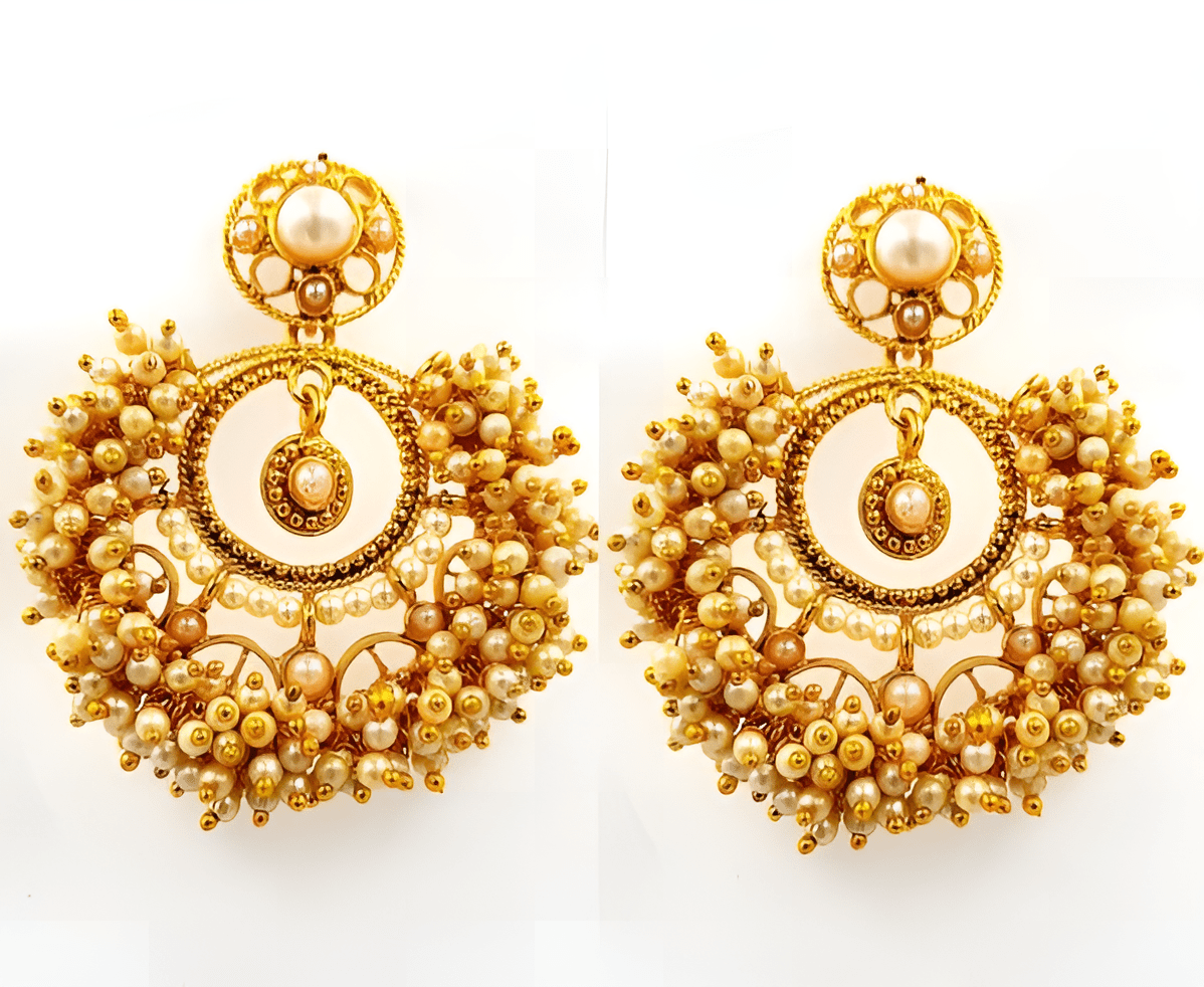 Trendy Tassel Fully Pearl Round Classy Earring - Hanaya Store