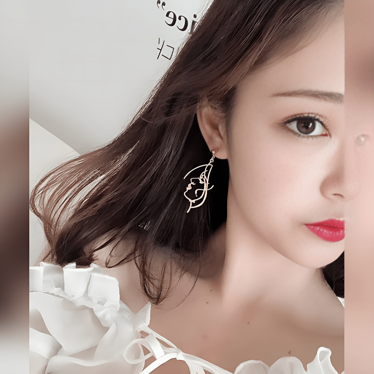 Unique Fashionable Long Face Hanging Irregular Drop Earrings - Hanaya Store