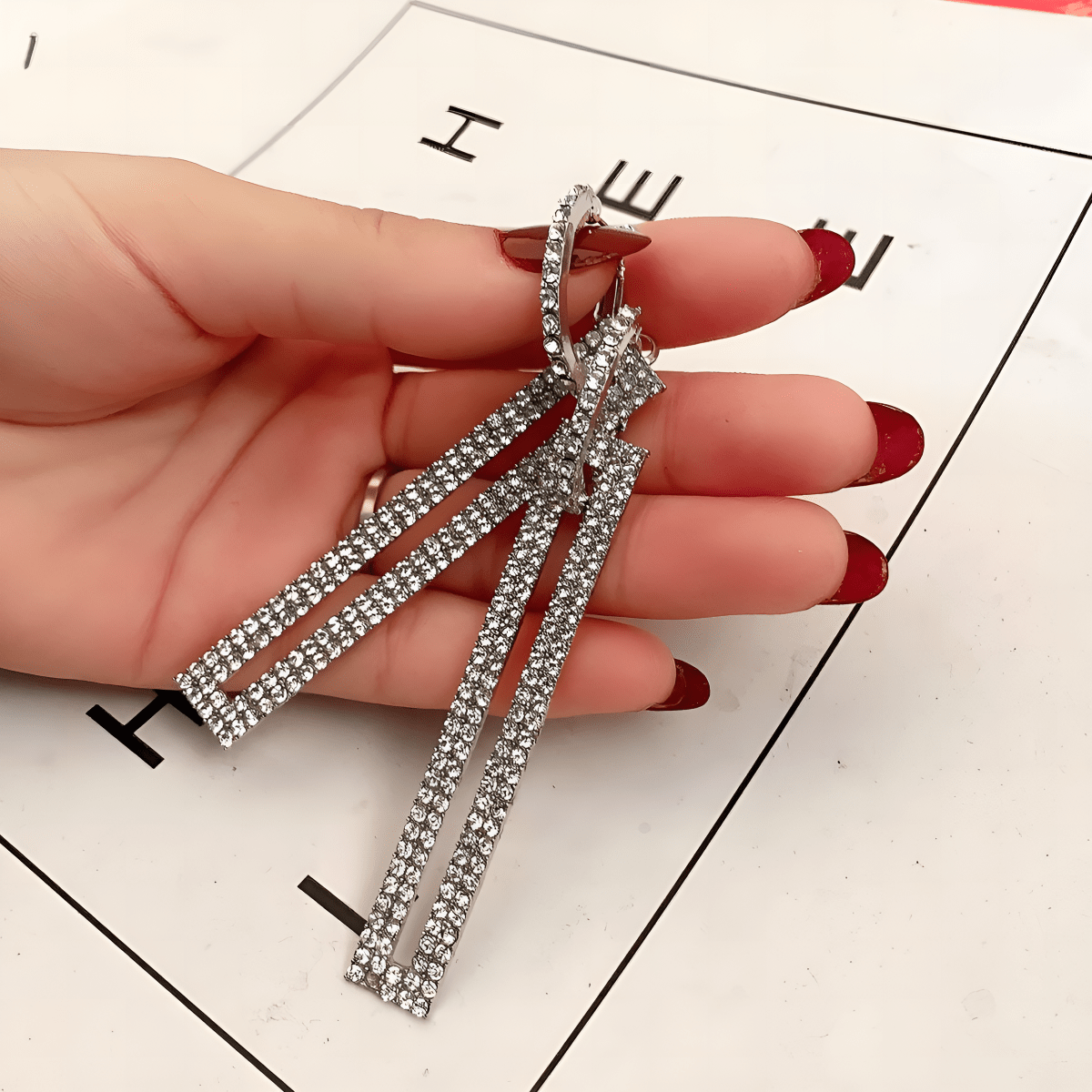 Unique Long Crystal Trendy Fashion Earrings for Women - Hanaya Store