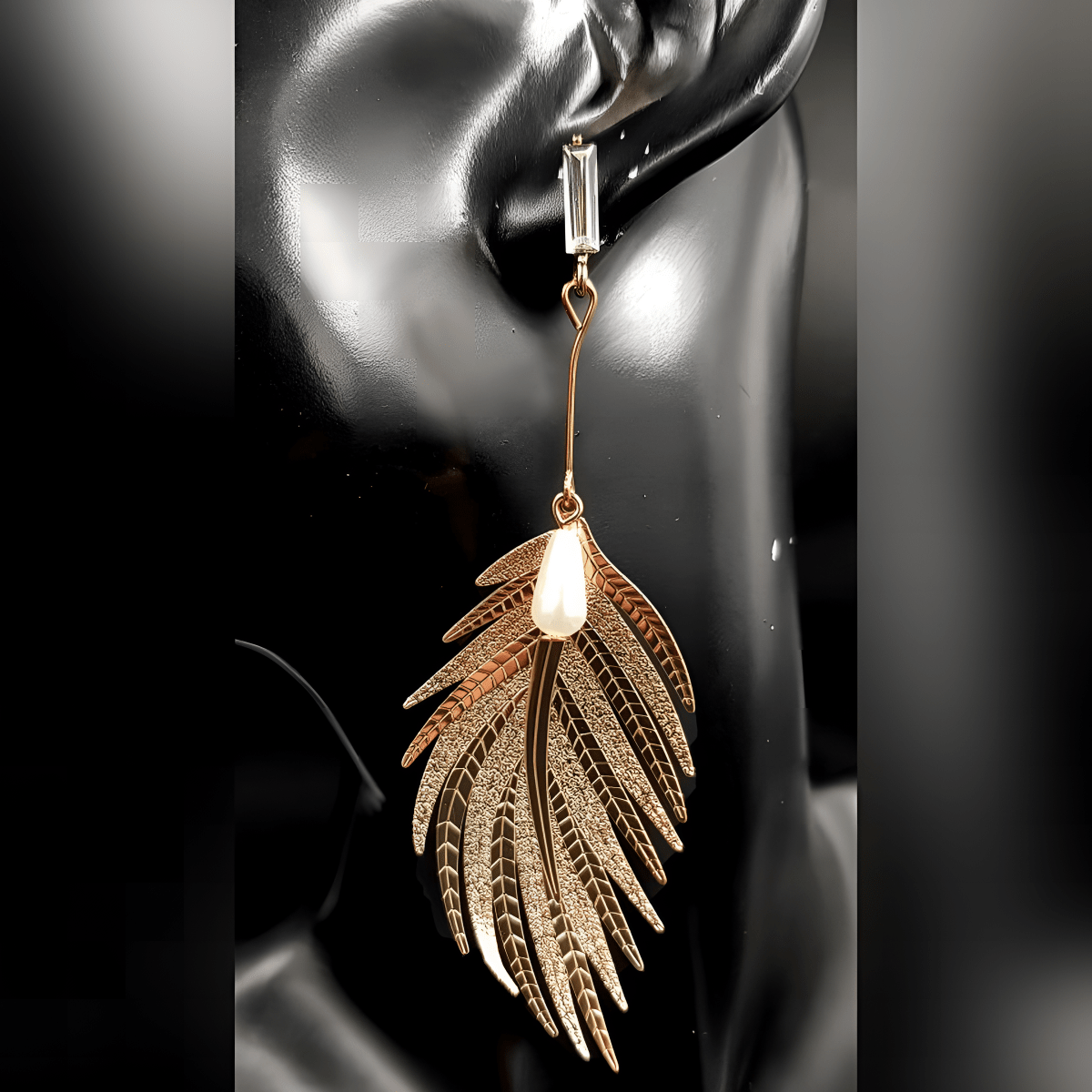Vintage Royal Tassel Leaf Style Elegant Drop Earring - Hanaya Store
